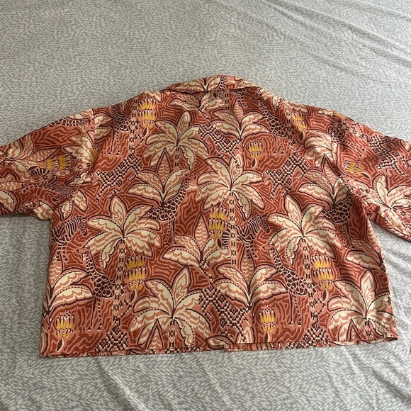 Adidas x FarmRio Orange Button Down Crop Shirt NEW - Picture 9 of 9